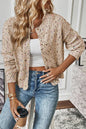 Black Rhinestone Decor Multicolor Confetti Sweater Cardigan